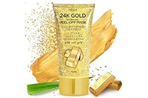 AZURE COSMETICS AZURE 24K Gold Firming Peel Off Face Mask- Anti Aging, Lifting, Illuminating & Revitalizing - Removes Blackheads, Dirt & Oils - With Hyaluronic Acid and Collagen - Skin Care - 150mL