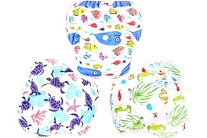Langsprit 3 Pack Swim Diaper for Baby & Toddle,Reuseable Washable Diaper Swim for Swimming Lesson & Baby Shower Gifts
