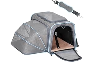 Petsfit Expandable Cat Carrier Dog Carriers,Airline Approved Soft-Sided Portable Pet Travel Washable Carrier for Kittens,Pupp