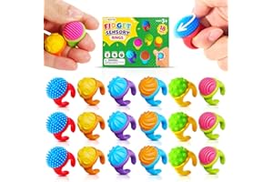 LESONG Fidget Toys Kids Sensory Rings: 18 Pack Textured Spinner Rings for Anxiety Relief - Sensory Toys for Autism ADHD Special Needs Classroom School - Prizes for Students Boys Girls