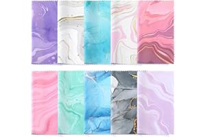 Sinmoe 20 Pcs Microfiber Cleaning Cloth Cute Marble Design Microfiber Cloth Soft Gifts Multicolor Glasses Cleaner Wipes for Eyeglasses Camera Lens Cell Phone Screens Glasses, 6 x 6 Inches