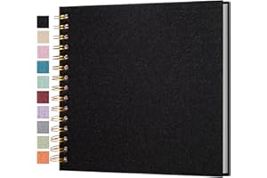 Cherrich Small Scrapbook 8x8 Inch, Linen Photo Album Mini Scrap Book, Kraft White Pages Memory Book for Wedding, Baby, Family, Graduation, Travel, Dog, Vacation