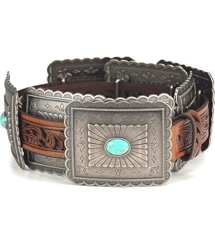 1831 Women\'s Large Cross Concho, Tan Berry Cross Concho | Montana Leather Company main image 2