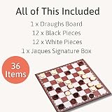 Jaques of London Draughts Board Game 12" Foldable Checkers Set UK Family Since view 3