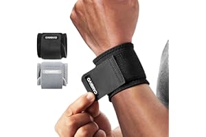 CAMBIVO Wrist Wraps for Men and Women 2 Pack, Adjustable Compression Wrist Brace for Carpal Tunnel, Wrist Support, Pain Relief, Lifting Straps Wrist Bands for Fitness, Weightlifting, Gym Workout