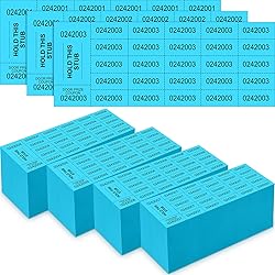 Kosiz 4000 Sheets Raffle Ticket with 25 Bid Numbers