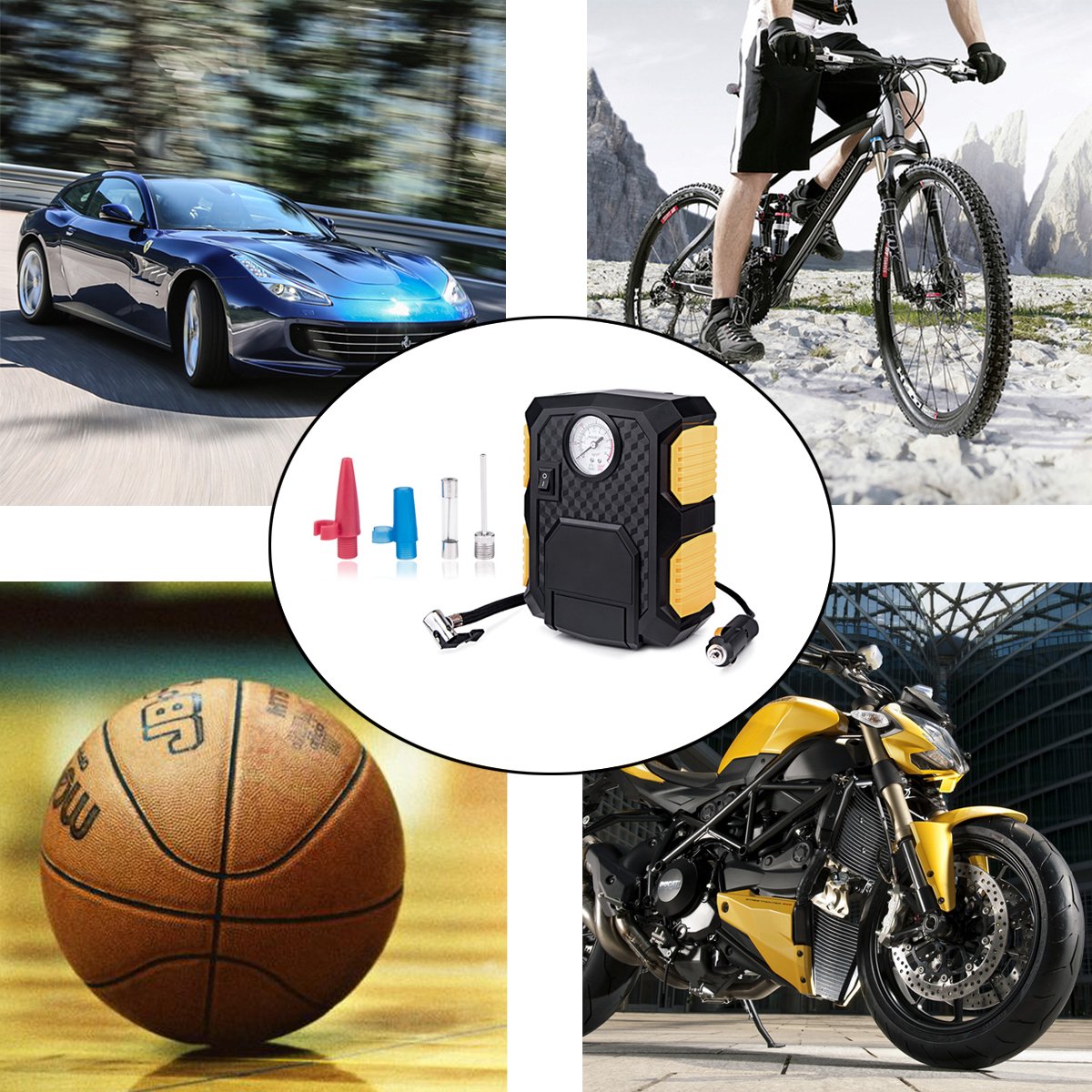 12V DC 150PSI Electric Auto Air Compressor Pump,Huicocy Portable Digital Car Tire Inflator Tire Pump with Led Light 3M Power Cord