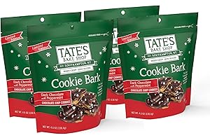 Tate's Bake Shop Cookie Bark, Chocolate Chip Cookies with Dark Chocolate and Peppermint, Limited Edition, 4-4.6 oz Bags