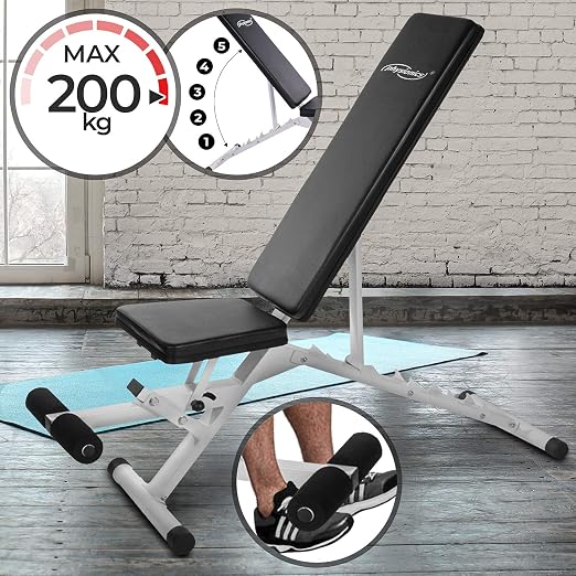 Banc Musculation Inclinable YM 200kg - Banc Fitness Domicile Abdominal Total Body Avec Inclinaison Arc