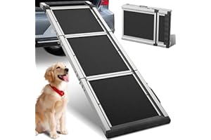 QUIETEX Dog Ramp for Car, Extra Long 71”Dog Ramp Foldable Pet Ramp for Large Dogs with Non-Slip Rug Surface, Dog Ramps up to 330 lb for Car SUV Truck Bed Couch