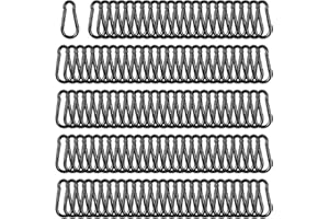 High-PQ Black Carabiner, Heavy Duty Galvanized Steel Spring Snap Hook 110LB Capacity (M4 1.6Inch), Bulk Pack for Hammock Swing, Fitness Accessories (50PCS)
