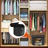 CYEER 2 Pack 17" Foldable Felt Hat Storage Boxes Dark Grey Round Sturdy Travel view 7