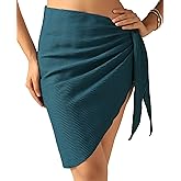 AUZURE Women's Short Sarong Coverups Beach Bikini Wrap Skirt Sheer Swimsuit Scarf Swimwear Pareo Cover Ups