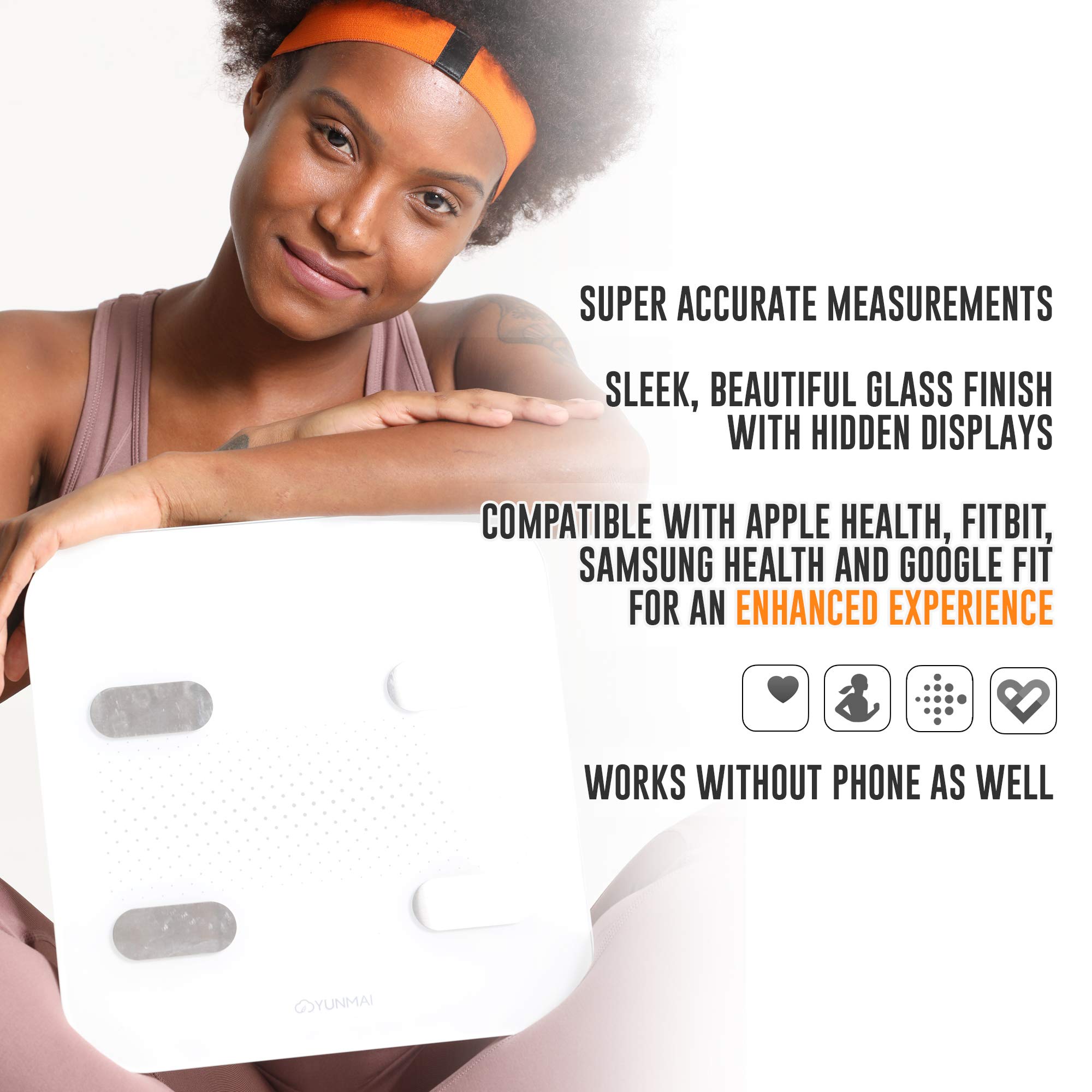 Bluetooth Scale for Weight and Body Fat - Glass Top Accurate Body Weight Scale with Rechargeable Battery - Measure and Track 10 Body Composition Factors for Optimal Health - BMI Scale