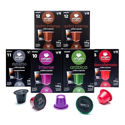 Nespresso Pods - 120 Pods Variety Pack ( Decaf Included ) - Nespresso Capsules compatible with Nespresso Original Line, 40 Extra Intense, 20 Ristretto, 20 Intense, 20 Arabica, 20 Decaf Capsules