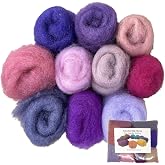 The Felt Box Needle Felting Wool Carded Batts Shade Pack 100 Grams 3.5 Oz - Pink/Purple