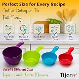 TIJAR Measuring Cups Set 4 Colorful Stackable Liquid Dry Ingredients 65ml 85ml view 4