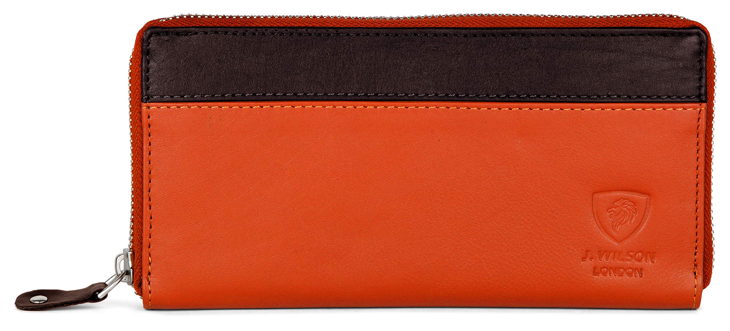 J. Wilson London Ladies RFID Protection Real Leather Purse Card Women Wallet Zip Coin Pocket