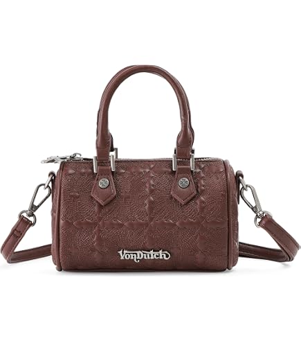 Von Dutch Mini County Bag (Black) | Vegan Leather Satchel Handbags
