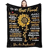 Mlkdcid Gifts for Best Friend Valentines Day, Friendship Gifts for Women, Best Friend Birthday Gifts Throw Blanket 60" x 50", Bestie Gifts for Woman, BFF Gifts, Soul Sister Gifts