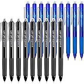 Vanstek 18 Pack Retractable Erasable Gel Pens Clicker, 9 Black & 9 Blue, Fine Point(0.7), Make Mistakes Disappear, Premium Comfort Grip Black & Blue Ink for Writting, Note Taking and Crossword Puzzles