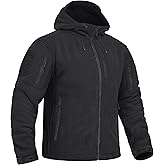CRYSULLY Mens Fleece Hoodies Jacket Tactical Military Hunting Winter Windproof Warm Hoodie Coat Jackets