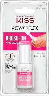 KISS Powerflex Brush-On Nail Glue, Ultra Hold False Nails, Repairs Breaks view 1
