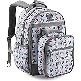 J World Duet Kids Backpack & Lunch Box Set For Girls & Boys Pre-K to Elementary School, Every Daisy