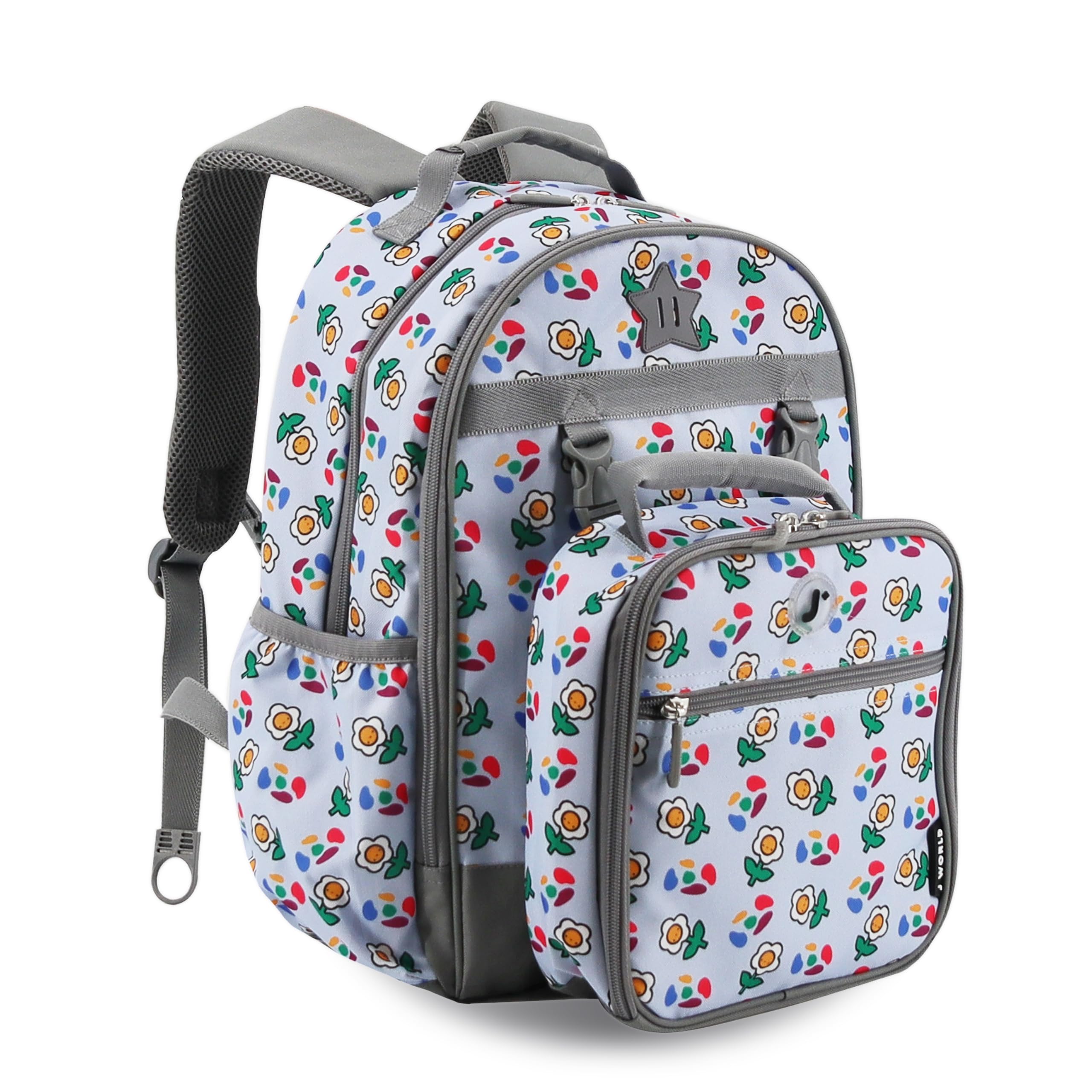 J World Duet Kids Backpack & Lunch Box Set For Girls & Boys Pre-K to Elementary School, Every Daisy Image
