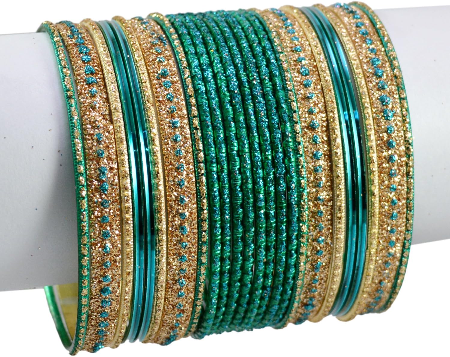 AmazingindiaonlineTurquoise Color Indian Bollywood Fashion Party Wear Kundan Style Bangles/Chudi MB502-M