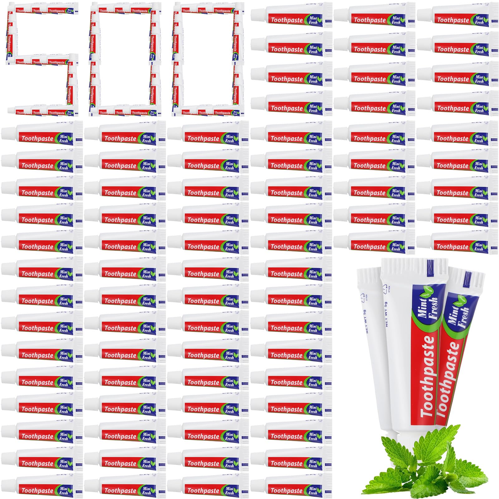 Photo 1 of **partial set**Dimsile Mini Toothpaste Bulk Regular Clean Mint Toothpaste for Bad Breath, Helps Freshens Breath, Whitens Teeth Travel Size 0.18oz for Home Hotel Office School Camping