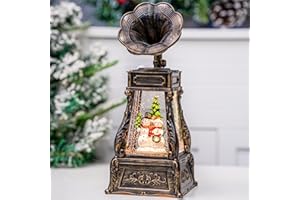 ZQQLITE Christmas Snow Globes Musical Snow Globe Water Lantern Swirling Glitter Phonograph with Christmas Tree Kids Snow Globe Lantern Lighted 6H Timer USB Battery Operated Snowglobe Home Christmas Decoration