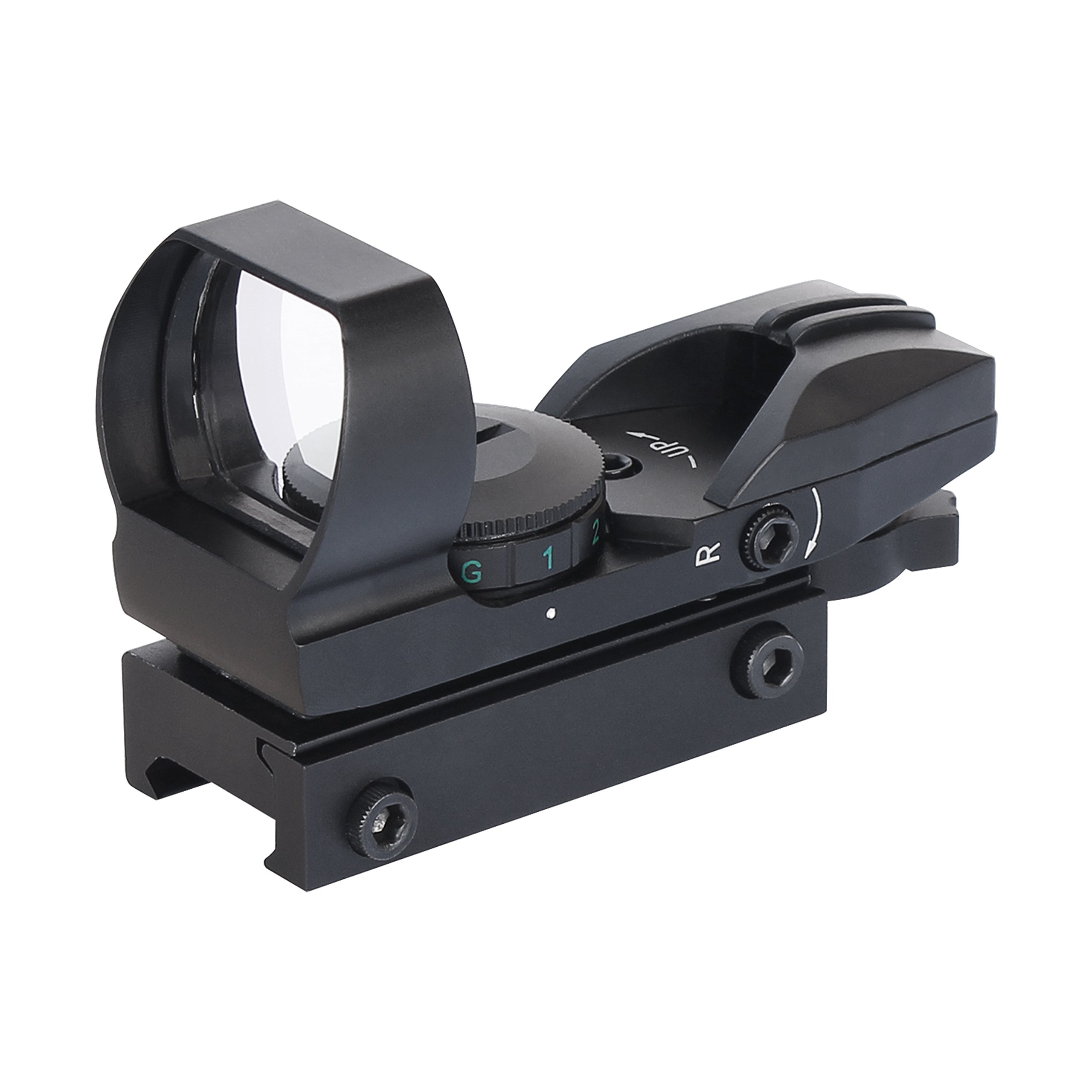 ESSLNB Red Dot Sight Red and Green 4 Reticle 5 Brightness Settings Air Rifle Scope with 20mm/22mm Picatinny Rail Mount Multi-coated Lens Cover For Hunting Airsoft Shooting