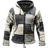 Shopoholic Fashion Mens Wool Fleece Patchwork Hippie Jacket