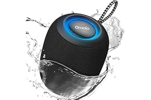 Oraolo Bluetooth Speaker, IPX7 Waterproof Portable Bluetooth Speaker with 16W Immersive Audio, 30H Playtime, LED Light, Bluet