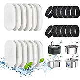 Cat Water Fountain Filters, 24 Pack Cat Fountain Filters, Cat Fountain Replacement Filters for 67oz/2L&108oz/3.2L Stainless Steel Cat Water Fountain, Pet Water Fountain Filters (12 Filters&12 Sponges)