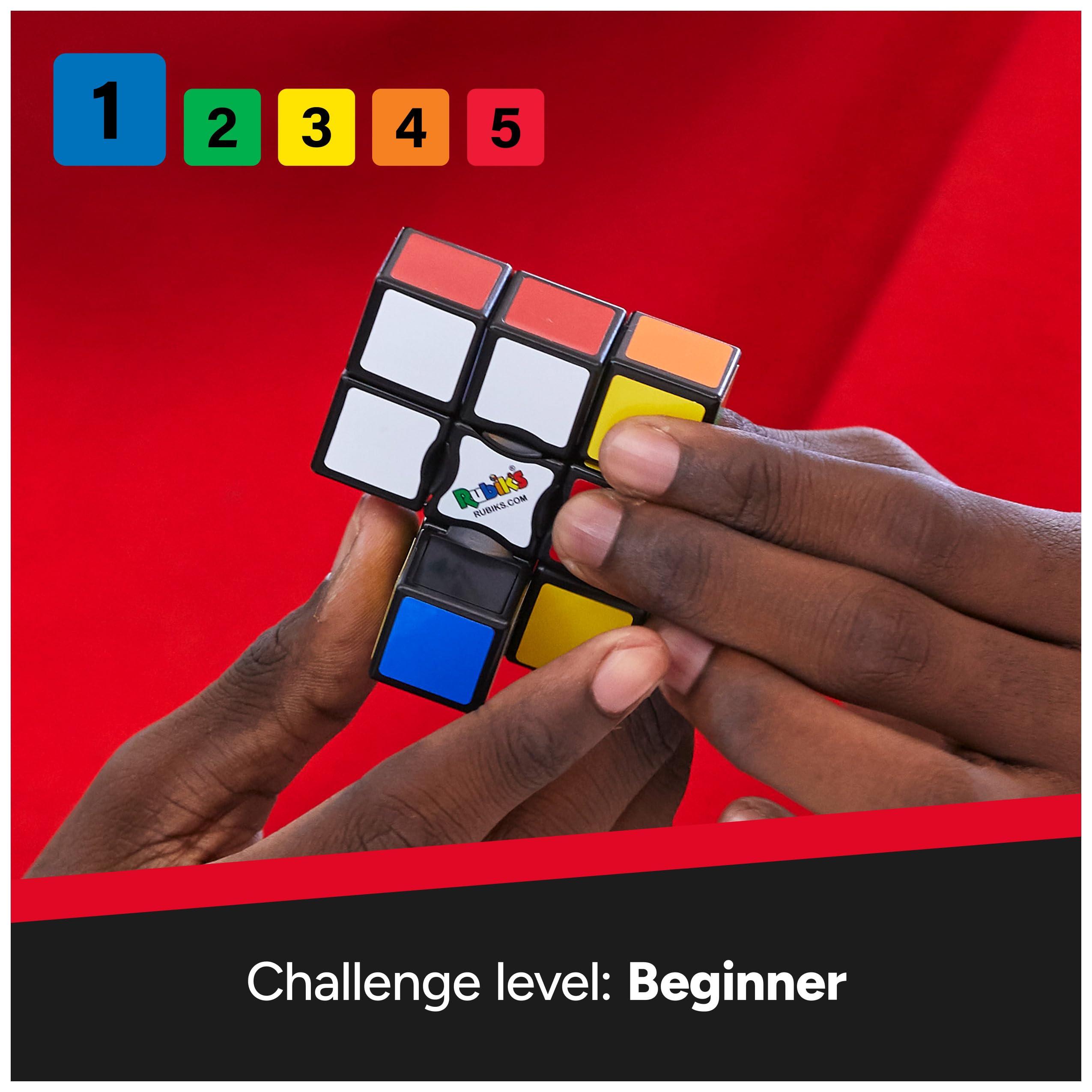 Rubik’s Cube, Edge, 3x3x1 Cube for Beginners, Single Layer Puzzle Problem-Solving STEM Toy, Problem-Solving Brain Teaser, Classic Color-Matching Puzzle, Fidget Toy, Stocking Stuffers for Ages 8 & Up