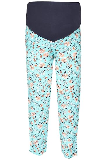 Cyan Blue Printed Maternity Pyjama
