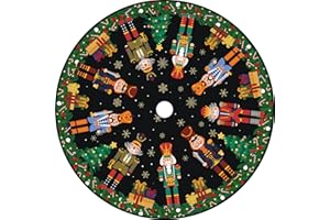 HSKMAKE Festive Nutcracker Tree Skirt, Holiday Soldier Cover, Winter Celebration Xmas Ornaments, for Church Celebrations, Residence Parties, Seasonal Atmosphere, Merrymaking Events