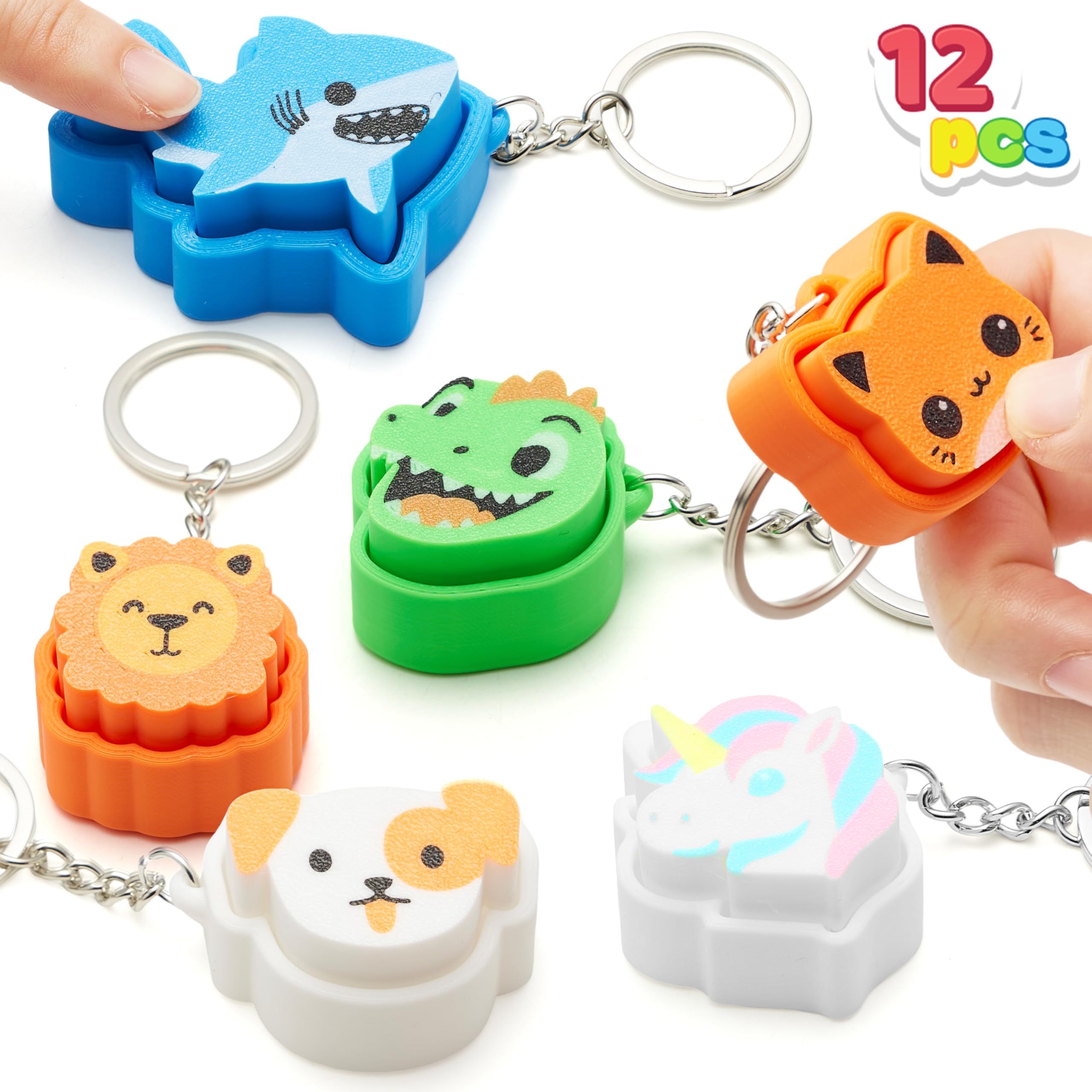 Photo 1 of JOYIN 12 Pcs Animals Fidget Clicker Toys, 3D Printed Sensory Clicker Keychain Fidget Toys for Relief Stress Autism Hyperactivity, Kids Adults Birthday Gifts Goodie Bags Stuffers