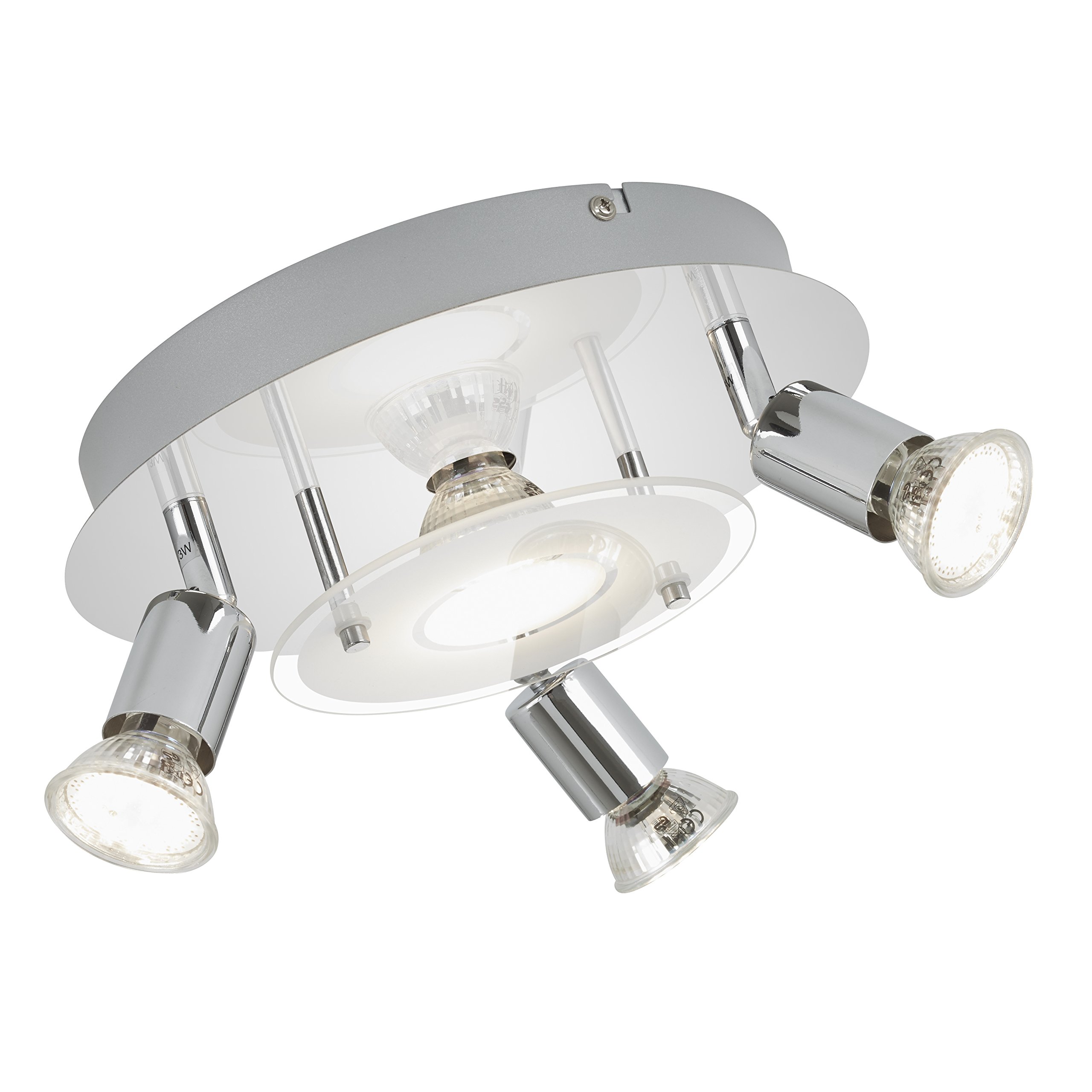 BRILONER Ceiling Lights/LED Spotlights, Metal, Chrome, GU10, 3 W