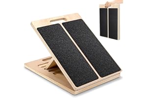 RSHEXJI 3rd Gen Adjustable Slant Board for Calf Stretching & Squat Wedge – Non-Slip Physical Therapy Equipment, Portable Rehab Stretching Board for Flexibility, Recovery & Strength Training