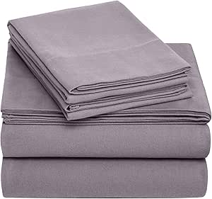 Amazon Brand &ndash; Pinzon Cotton Flannel Bed Sheet Set - Queen, Graphite