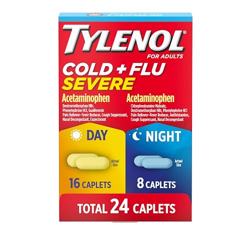 Tylenol Cold + Flu Severe Day & Night Caplets Combo Pack for Multi ...
