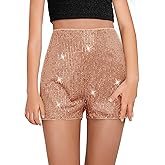 CharmWM Girls Sequin Shorts Elastic Straight Leg Sparkly Glitter Party High Waist Shorts 5-14 Years