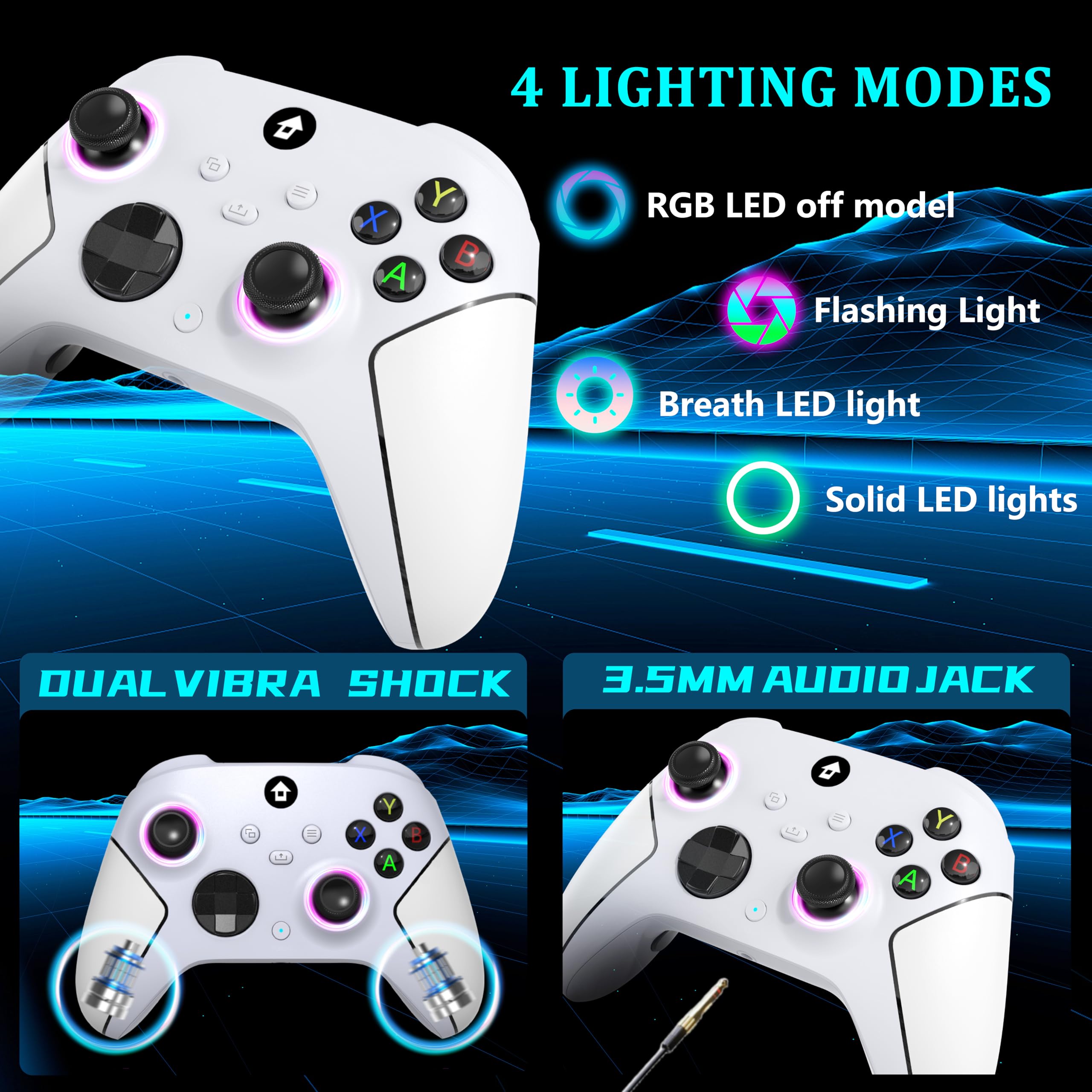 SZDILONG 【Upgraded Wireless Controller with RGB Light for Xbox Controller, RED