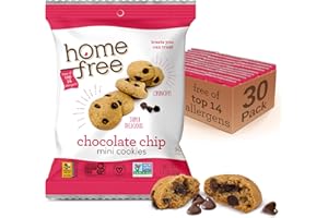 Homefree Treats You Can Trust Gluten Free Mini Cookies, Single Serve, Chocolate Chip, 1.1 Ounce (Pack of 30)