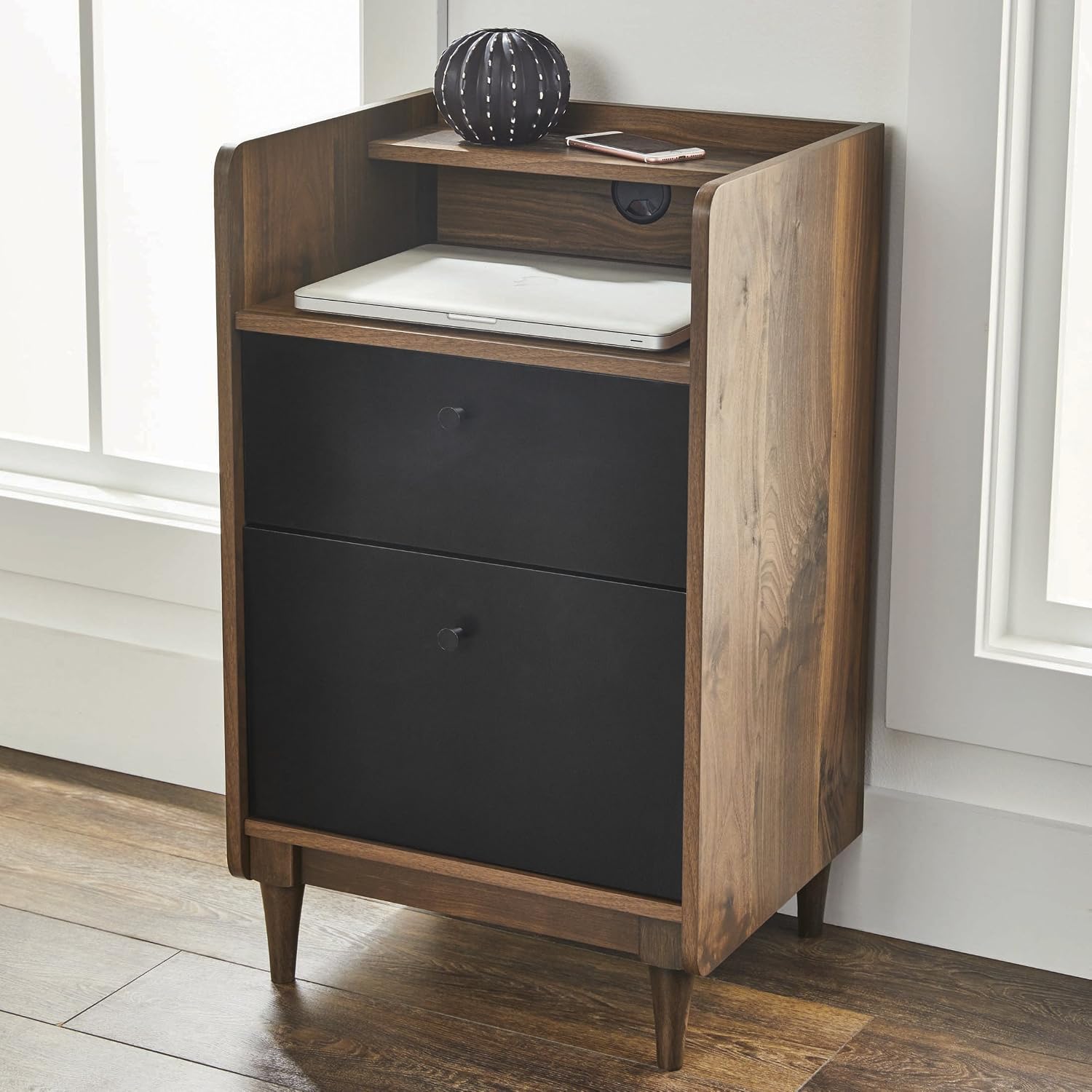 Amazon Com Better Homes And Gardens Montclair Pedestal File Cabinet Vintage Walnut Finish Home Kitchen