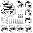 8 Pcs 4" Air Soffit Vents, Stainless Steel Round Air Vent Mesh Cover, Reptile Screen Grille Cover, Flat Ducting Air Ventilation Outlet Hoods, Wall Air Soffit Vents for Home, Office