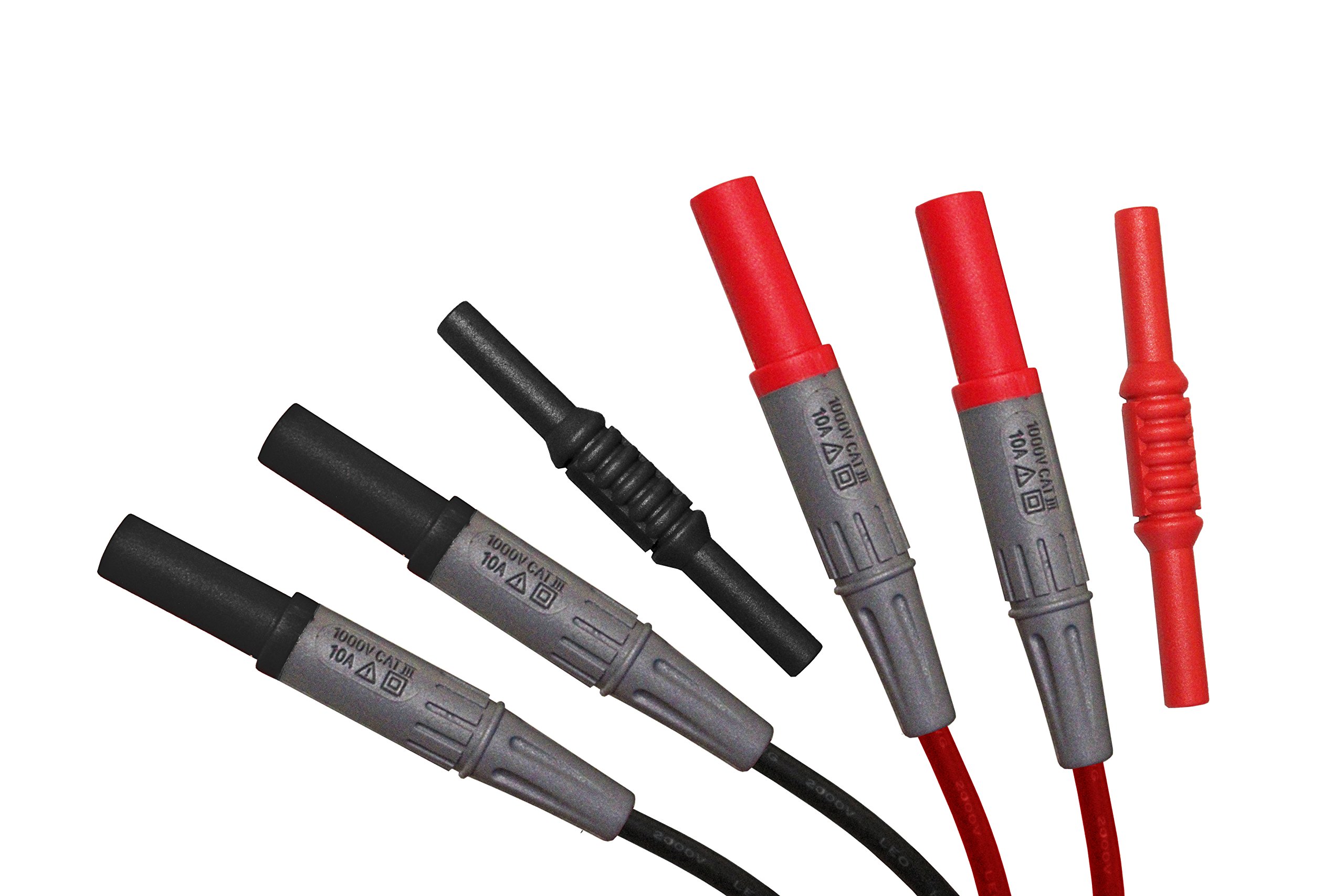 PeakTech Insulated 4 mm Connection Cables with Extender, 1 x Cat III 1000 V, P 7005